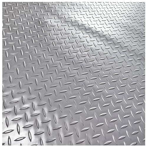 Rouleau de sol en vinyle pour garage, remorque, voiture, camping-car, moto, bateau, sous-sol, entrepôt, gris, 6,1 x 2 m de large, protection gaufrée, facile à installer