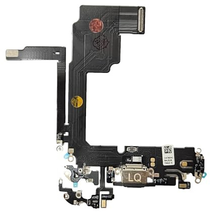 Smartex® Charging Port Flex cable compatible with iPhone 15 Pro Black - Dock Connector + flex cable