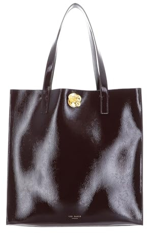 Ted Baker Shopper Schultertasche Rosenni Rose Detail Crinkle Tote Bag Wine weinrot