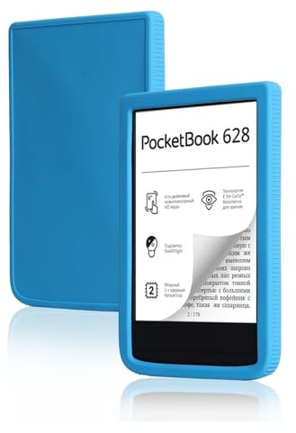 Étui en Silicone léger et Souple pour Pocketbook Basic 4/Touch Lux 5 6 Pouces liseuse électronique, Anti-Chute, Compatible avec Les modèles 606/616/627/628/632/633(Blue)