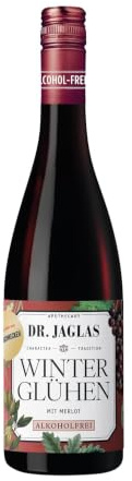 Dr. Jaglas Winzer Glühwein alkoholfrei 0,0 - Winterglühen mit Merlot ohne Alkohol 0,75L Flasche - alkoholfreier Glühwein rot auf Merlotbasis