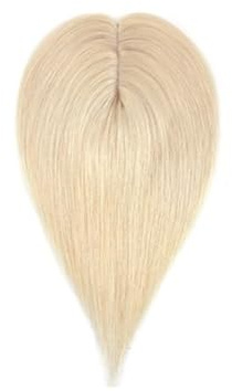JIANBOHAIRS Echthaar-Topper, 7 x 13 cm, Seidenbasis, Haarteil for Damen, Haarteile, Clip-in-Topper, Haarverlängerungen for Thinning Hair(6 inches,Platinum Blonde)