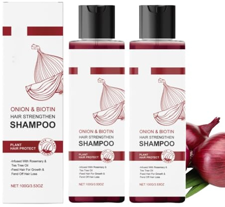 Onion Biotin Shampoo, Biotin Shampoo mit Zwiebel Rosemarin, Onion Anti Haarausfall bei dünnem Haar, Tiefenreinigung und Hydratisierung (2PC, 200ml)