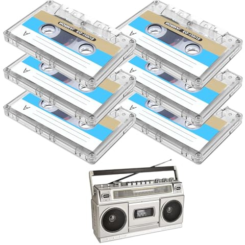 Blank Cassette Tapes 90min,6 PCS Blank Cassette Tapes for Recording,Recording Time Cassette Tape Storage for Car Stereo Systems or Other Devices,Audio Cassette Tapes