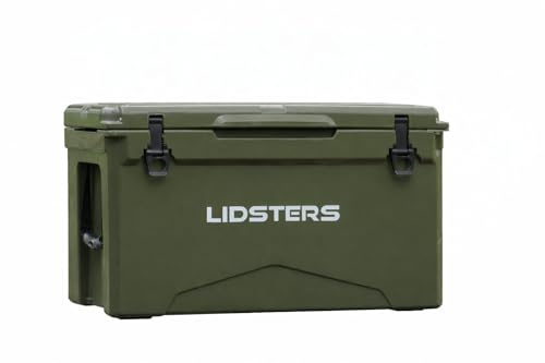 LIDSTERS 23L 33L 47L Rotomoulded Ice Cooler Box Green Heavy Duty Insulated Cool Box Portable Cup Holders & Bottle Opener Carp Fishing, Camping, Outdoor, Beach, Festival 5–7 Day Ice Retention