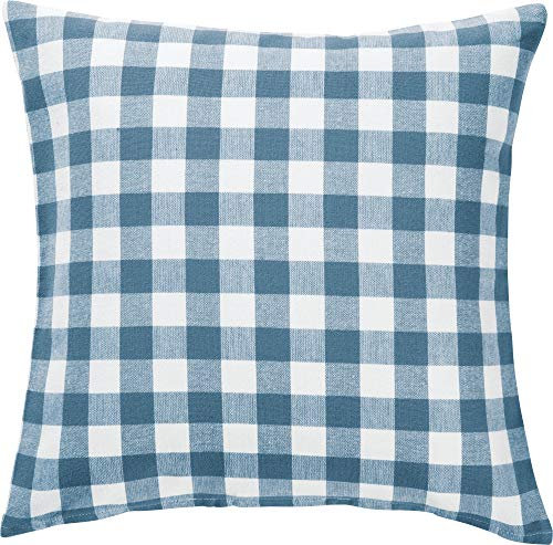 REDBEST Kissenhülle, Kissenbezug Landhaus karo Nashville blau Größe 40x40 cm - strapazierstark, langlebig, glattes Gewebe, mit Reißverschluss (weitere Farben, Größen)