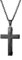 JewelryWe Herren Halskette, Edelstahl Englisch Bibel Gebet Kreuz Anhänger mit 55cm Kette, Schwarz, Ostern Geschenk