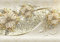 wandmotiv24 Fototapete Goldene Blüten, XXL 400 x 280 cm - 8 Teile, Wanddeko, Wandbild, Wandtapete, Ornamente, Blumen, Ranken M1858