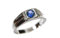 mr.goldis Herrenring Silber 925 Solitär Herren Ring Tansanit Zirkonia Stein Herrenschmuck Silberrring
