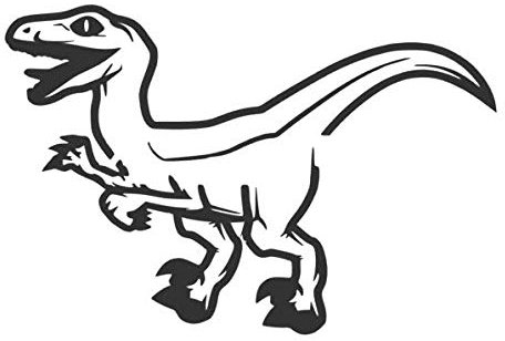 generisch Dinosaurier Aufkleber Sticker 15 20 25cm Velociraptor Saurier Raptor (270/7) (schwarz Glanz, 20cm)