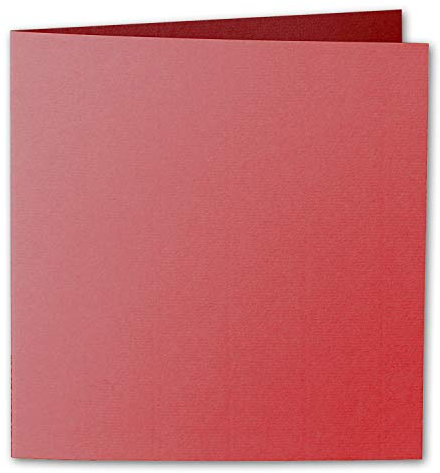 ARTOZ 100x quadratische Faltkarten - Rot (Rot) - 155 x 155 mm Karten blanko zum Selbstgestalten - 220 g/m² gerippt