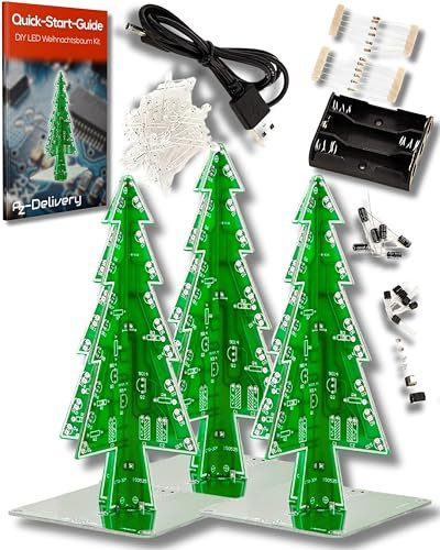 AZDelivery 5 x DIY LED Weihnachtsbaum Kit zum selber löten inklusive E-Book!