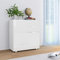 Tidyard Buffet (avec 2 tiroirs et 2 Portes) en Aggloméré Design Elégant Blanc Brillant 71 x 35 x 76 cm