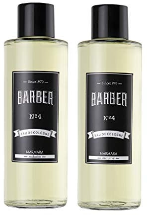 BARBER MARMARA Eau de Cologne Herren No.4 (2x 500ml) im Glas Flacon After Shave Men Duftwasser Rasierwasser Männer 2 Stück