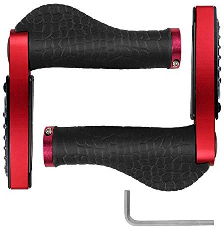 YFCTLM Fahrradgriffe Fahrrad mit LED Blinker Set Anti-Rutsch-Fahrrad-Handgriff-Licht-Fahrrad-Lenker-Abdeckung mit Ends Griff Fahrrad-Zubehör (Color : Rot)