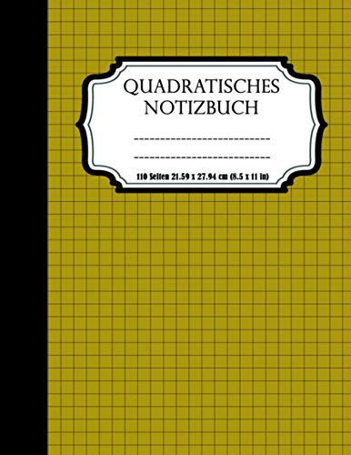 quadratisches Notizbuch - kariertes Notizbuch 5 mm mit Softcover: Didaktisches Notizbuch für Notizen - Mathematik, Geometrie, Algebra ... - 110 Seiten Abmessungen 21.59 x 27.94 cm (8.5 x 11 in)