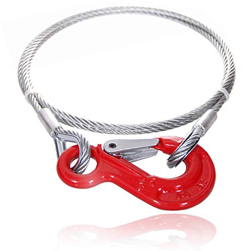 Drahtseile24 Stahlseil mit Haken, Drahtseil mit Haken – Anschlagseil, Forstseil | 5mm – 14mm | 1m – 100m | Ø12mm / 1.500kg Nutzlast | 30m