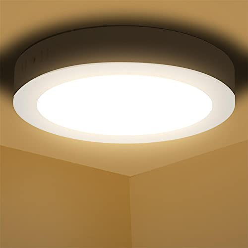Aigostar Deckenlampe led 12W 3000K Deckenleuchte, 1300lm lampen decke ideal für Badezimmer Balkon Flur Küche Wohnzimmer, Warmweiß Badezimmerlampe Ø17.4cm