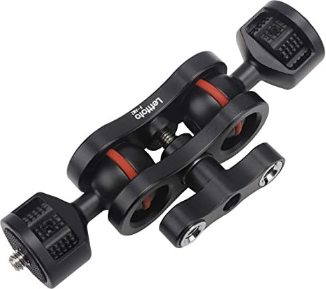 Articulating Double Ballhead Magic Arm Monitor Mount, Double Ballheads 360 Degree Rotation for DSLR Field Monitor Lights Audio Recorders Viewfinders Monitor Mount Bracket