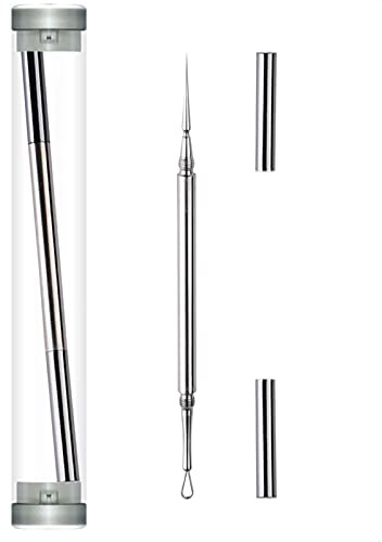 Professioneller Gesichts-Milia-Entferner und Whitehead-Extraktor & Lanzette – Doppelendige Kreisschlaufe & scharfe Nadel Pickel Werkzeug – 2-in-1 Mitesser & Hautunreinheiten Entferner – Zit und Pickel