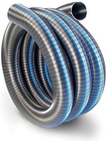 Tubo flessibile per canna fumaria, in acciaio inox, multicombustibile, per stufe a gas, 150 mm, 4 m
