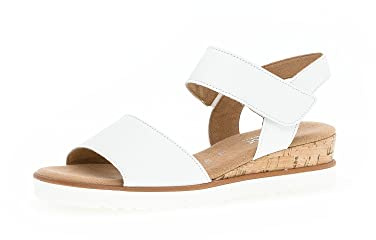 Gabor Damen Keilsandalen, Frauen Sandaletten,Moderate Mehrweite (G),Keilsandaletten,Wedge-Heel,bequem,flach,Weiss(Kork/offwhi),42 EU / 8 UK