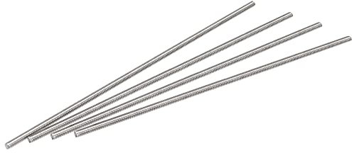 sourcing map 4 Stück Voll Gewindestange M5 x 250mm 304 Edelstahl Rechtsgewinde