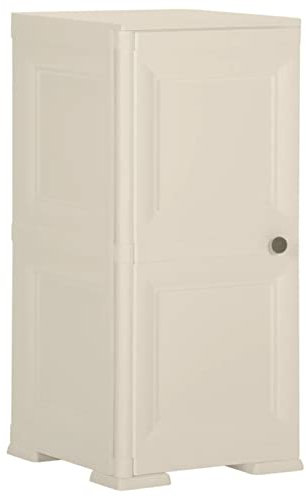 Festnight Kunststoffschrank Gartenschrank Für Den Außenbereich Balkonschrank Wetterfest Gartenschrank Kunststoff Schrank Wetterfest Outdoorschrank Wetterfest 40x43x85,5 cm Holzdesign Creme