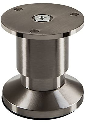 SOTECH Pied de meuble TERRA hauteur 50 mm aspect inox brossé Pied de canapé réglable en hauteur jusqu'à max. 15 mm, charge maximale 250 kg