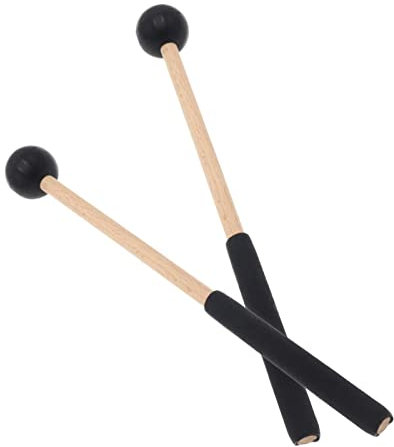 Cheerock 1 Paar Percussion-Schlägel, 20,3 cm Schlägel, Percussion-Stick mit Gummikopf und Griff, Holztrommelschlägel für Zungentrommel, Glockenspiel, Marimbas, Xylophon, Holzblock usw