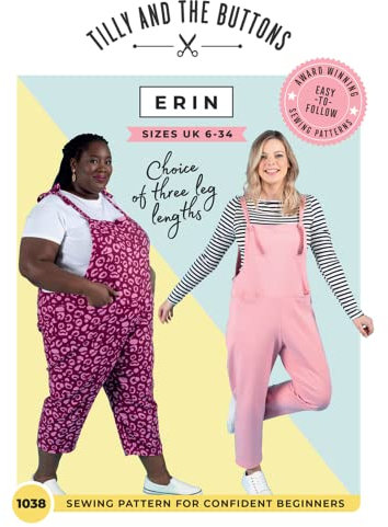 Tilly and the Buttons Sewing Pattern Erin Dungarees or Overalls, Multi, UK 6-34