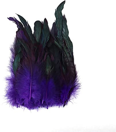 Surakey 100 Stück Basteln Federn,Lila Hahnenfedern,14-20CM DIY Bastelfedern für Bastelprojekte Traumfänger DIY Ohrringe Faschingskostüme Party Hüte Masken Schmuckstücke Ostereier Deko Fasanfedern