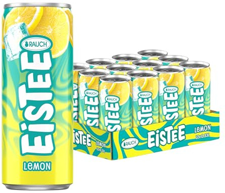 RAUCH Eistee Zitrone | Echt gebrühter Schwarztee | 12 x 0,33l Dose