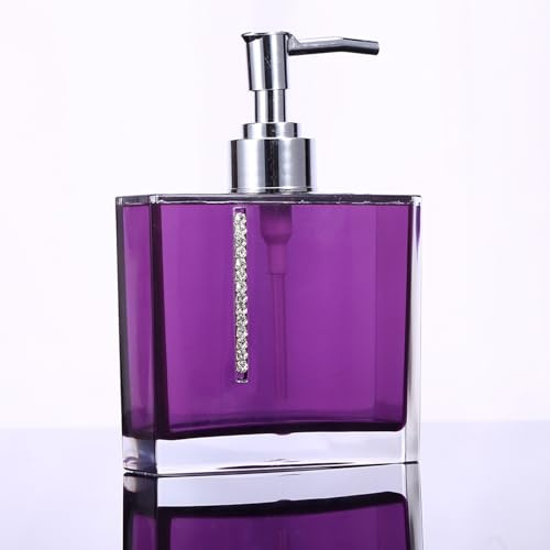 Wenko Zahnputzbecher Lila, Lila Badezimmer-Accessoires, 5-teiliges Set, Acryl-Badebecher, Flaschen-Set, Zahnbürstenhalter, Seifenschale, Designer-5-teiliges Zubehör, Geschenkspender, Toilett