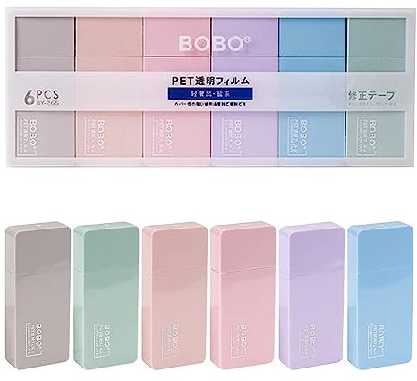 Cosswe Korrekturroller, 6 Stück Korrekturroller Correction Tape Korrekturmaus Klein Korrekturband Set ideal für Studenten Kinder, für Büro Heimbüro Oder Schule