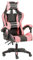 Baroni Home Personalisierbarer Gaming-Stuhl, ergonomischer Bürostuhl, gepolstert Gaming Sessel mit bequemer, Verstellbarer Rückenlehne, Gamer Chair mit Kopfstütze und Lendenwirbelstütze, Rosa