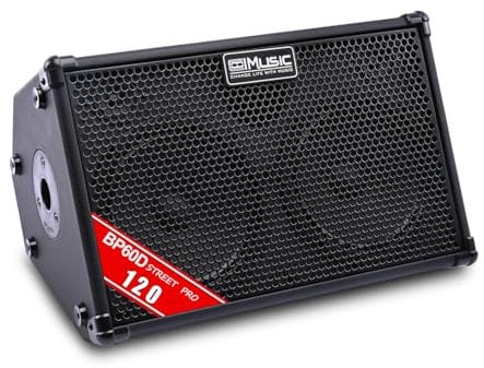 Coolmusic BP60D 60W*2Speaker Battery Powered Acoustic Guitar Amplifier- Portable Bluetooth Speaker with Reverb Chorus Delay Effect, 7 Inputs