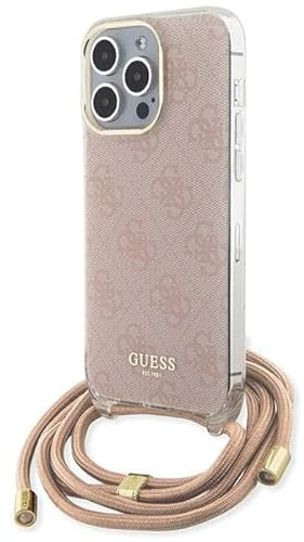 Guess GUHCP15LHC4SEP Hülle für iPhone 15 Pro 6.1 Rosa hardcase Crossbody Cord 4G Print
