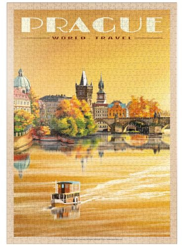 MyPuzzle Prag, Karlsbrücke - A Sunset's Old Town View - Premium 1000 Teile Puzzle - MyPuzzle Sonderkollektion von Havana Puzzle Company
