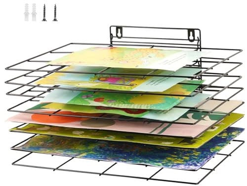 Lzttyee Art Drying Rack for Classroom Paint Drying Rack Small Art Drying Rack Wall Art Storage Rack with 8 Removable Shelves for Classrooms and Art Studios(8 Shelves)
