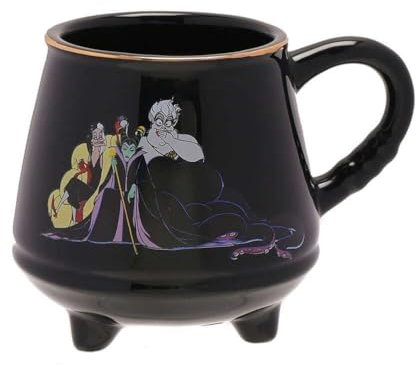 Disney Villains Cauldron Shaped Black Ceramic Mug Coffee Cup - Boxed Maleificent Ursula Cruella