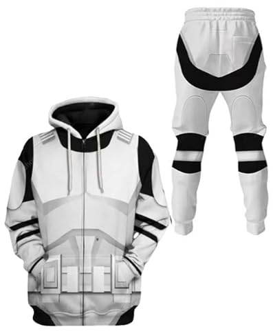 Xikaufo Unisex Erwachsene Hoodies Print Set Halloween Karneval Party Cosplay Kostüm Anzug
