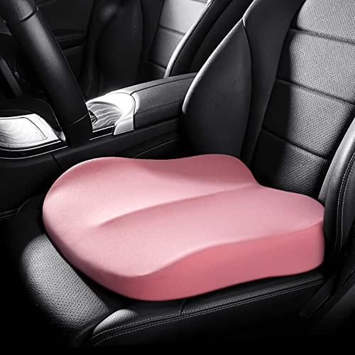 DASJD 100pcs Sitzkissen Auto, Sitzerhöhung für Erwachsene, Ergonomisches Autositzkissen aus Memory-Schaum für Bürostuhl, Auto, Rollstuhlkissen,Rosa
