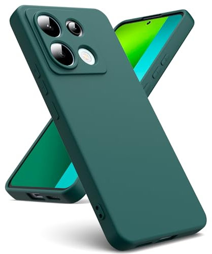 Oududianzi - Funda Compatible con Xiaomi Redmi Note 13 Pro 5G / Xiaomi Poco X6 5G [Carcasa de Silicona Líquida][Interior de Microfibra] Carcasa Antigolpes Protección Gel Ultra Suave Funda-Verde Noche