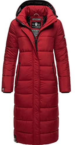 Navahoo Damen Wintermantel warmer Steppmantel lang mit abnehmbarer Kapuze Isalie XS-3XL