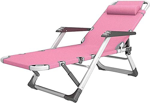SUNMME Liegestuhl, Loungesessel für draußen, faltbar, Zero-Gravity-Stuhl, Gartenstuhl mit Kissen (Rosa A)