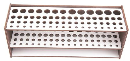 AMIUHOUN DIY Wooden Paintbrush Holder Stand 67 Paint Brushes for Paint Brushes Dryer Holder White