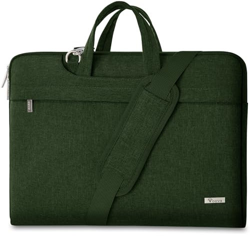 Voova Laptoptasche Tasche 17 17,3 Zoll Notebook Schultertasche Umhängetasche Tragetasche Notebooktasche leicht mit Versteckbarer Griff für Laptop 17.3 Grün