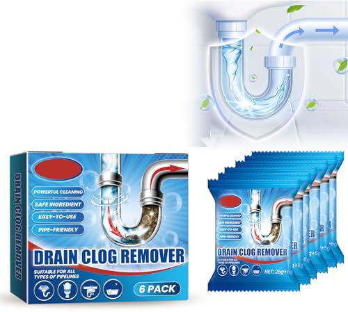 Drain 6PC Powerful Pipe Dredge Agent,Leistungsstarkes Rohr-Baggermittel,Kraftvoll Schäumend Rohrreiniger Abflussreiniger,Rohrreiniger Agent Für Kitchen Toilet Pipe,Geeignet Für Verstopfte Abflüsse