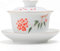 Kung-Fu-Teeschale, Tasse, weißes Porzellan, handbemalte Schüssel mit Deckel, Teetasse, Schüssel mit Deckel, Keramik-Teeschale, einfaches Kung-Fu-Teeservice, Porzellan-Teeschale, kleine Teeschale, hand